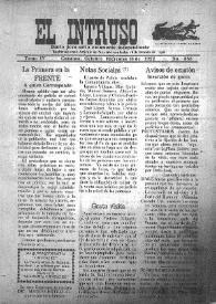 Portada:El intruso. Diario Joco-serio netamente independiente. Tomo IV, núm. 353, miércoles 18 de octubre de 1922