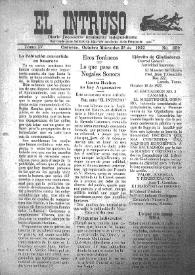 Portada:El intruso. Diario Joco-serio netamente independiente. Tomo IV, núm. 359, miércoles 25 de octubre de 1922
