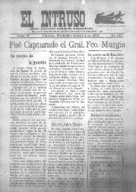 Portada:El intruso. Diario Joco-serio netamente independiente. Tomo IV, núm. 367, sábado 4 de noviembre de 1922