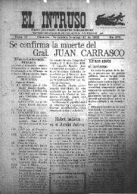 Portada:El intruso. Diario Joco-serio netamente independiente. Tomo IV, núm. 374, domingo 12 de noviembre de 1922