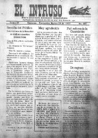 Portada:El intruso. Diario Joco-serio netamente independiente. Tomo IV, núm. 387, martes 28 de noviembre de 1922