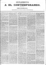 Portada:El Contemporáneo. Año II, Suplemento. Madrid, 15 de abril de 1861