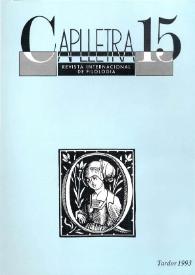 Portada:Caplletra: Revista Internacional de Filologia. Núm. 15, tardor de 1993