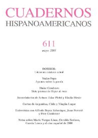Portada:Cuadernos Hispanoamericanos. Núm. 611, mayo 2001