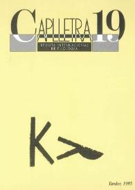 Caplletra: Revista Internacional de Filologia. Núm. 19, tardor 1995 | Biblioteca Virtual Miguel de Cervantes