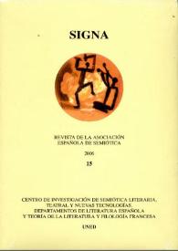 Portada:Signa : revista de la Asociación Española de Semiótica. Núm. 15, 2006