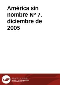 Portada:América sin Nombre. Núm. 7, diciembre de 2005