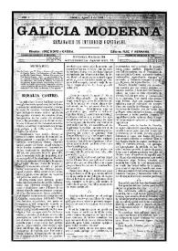 Portada:Galicia Moderna. Núm. 15, 9 de agosto de 1885