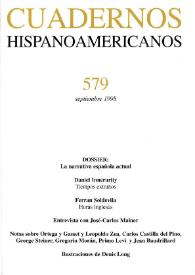 Portada:Cuadernos Hispanoamericanos. Núm. 579, septiembre 1998