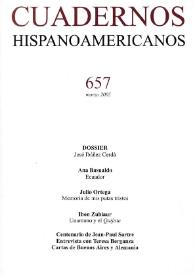 Portada:Cuadernos Hispanoamericanos. Núm. 657, marzo 2005