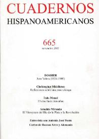 Portada:Cuadernos Hispanoamericanos. Núm. 665, noviembre 2005