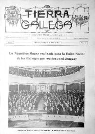 Portada:Tierra Gallega (Montevideo, 1917-1918) [Reprodución]. Núm. 26, 12 de agosto de 1917