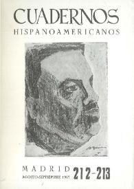 Portada:Cuadernos Hispanoamericanos. Núm. 212-213, agosto-septiembre 1967