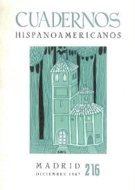 Portada:Cuadernos Hispanoamericanos. Núm. 216, diciembre 1967