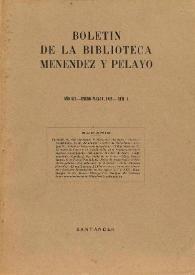 Portada:Boletín de la Biblioteca de Menéndez Pelayo. 1925