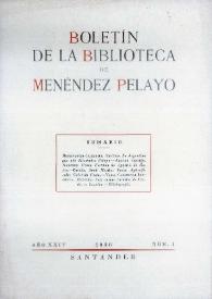 Portada:Boletín de la Biblioteca de Menéndez Pelayo. 1948