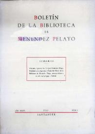 Portada:Boletín de la Biblioteca de Menéndez Pelayo. 1960