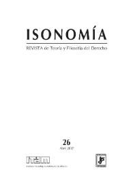 Portada:Isonomía : Revista de Teoría y Filosofía del Derecho. Núm. 26, abril 2007