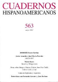 Portada:Cuadernos Hispanoamericanos. Núm. 563, mayo 1997