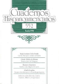 Portada:Cuadernos Hispanoamericanos. Núm. 552, junio 1996