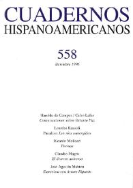 Portada:Cuadernos Hispanoamericanos. Núm. 558, diciembre 1996