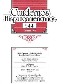 Portada:Cuadernos Hispanoamericanos. Núm. 544, octubre 1995