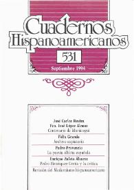 Portada:Cuadernos Hispanoamericanos. Núm. 531, septiembre 1994