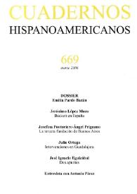 Portada:Cuadernos Hispanoamericanos. Núm. 669, marzo 2006
