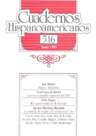 Portada:Cuadernos Hispanoamericanos. Núm. 516, junio 1993