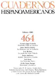 Portada:Cuadernos Hispanoamericanos. Núm. 464, febrero 1989