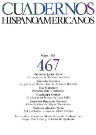 Portada:Cuadernos Hispanoamericanos. Núm. 467, mayo 1989