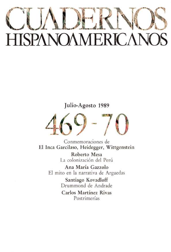 Cuadernos Hispanoamericanos. Núm. 469-470, julio-agosto 1989 | Biblioteca Virtual Miguel de Cervantes