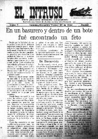 Portada:El intruso. Diario Joco-serio netamente independiente. Tomo V, núm. 413, viernes 29 de diciembre de 1922