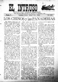 Portada:El intruso. Diario Joco-serio netamente independiente. Tomo V, núm. 419, sábado 6 de enero de 1923