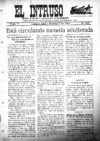 Portada:El intruso. Diario Joco-serio netamente independiente. Tomo V, núm. 420, domingo 7 de enero de 1923