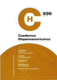 Portada:Cuadernos Hispanoamericanos. Núm. 696, junio 2008