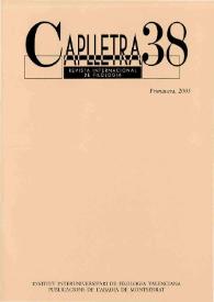 Portada:Caplletra: Revista Internacional de Filologia. Núm. 38, primavera de 2005