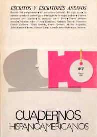 Portada:Cuadernos Hispanoamericanos. Núm. 417, marzo 1985