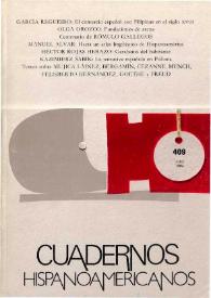 Portada:Cuadernos Hispanoamericanos. Núm. 409, julio 1984