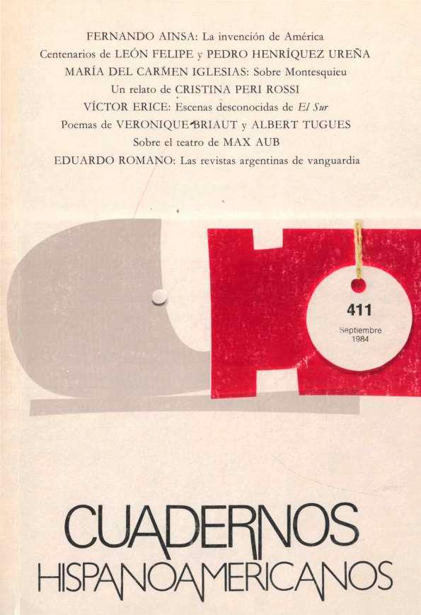 Cuadernos Hispanoamericanos. Núm. 411, septiembre 1984 | Virtual Miguel de