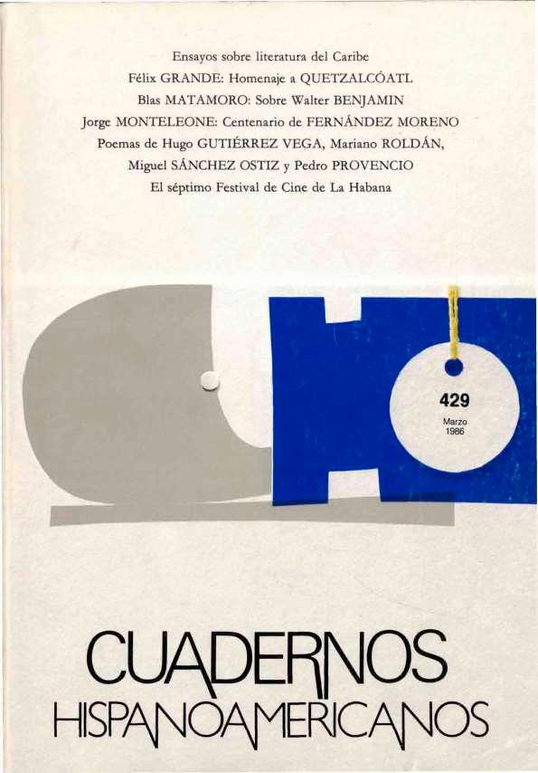 Cuadernos Hispanoamericanos. Núm. 429, marzo 1986 | Biblioteca Virtual Miguel de Cervantes