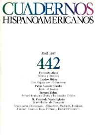 Portada:Cuadernos Hispanoamericanos. Núm. 442, abril 1987
