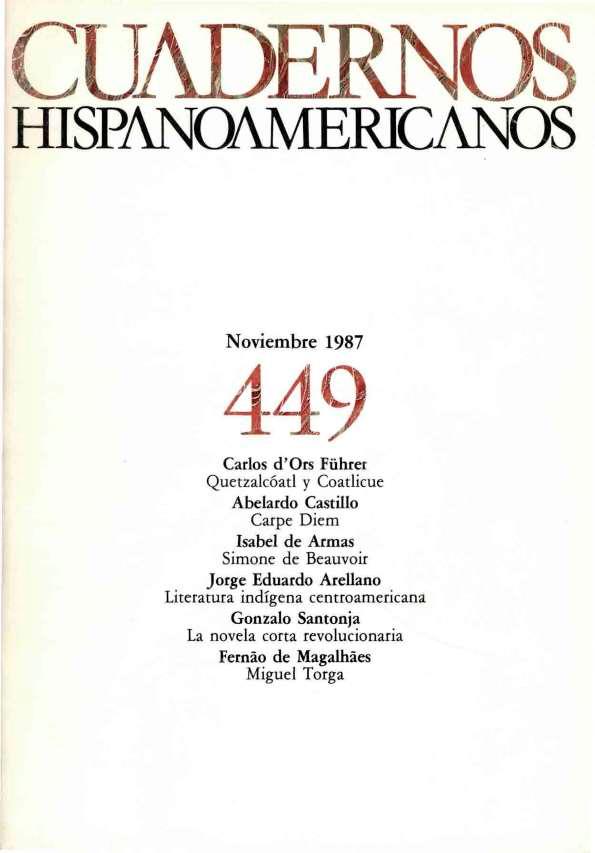 Cuadernos Hispanoamericanos. Núm. 449, noviembre 1987 | Biblioteca Virtual Miguel de Cervantes