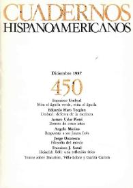 Portada:Cuadernos Hispanoamericanos. Núm. 450, diciembre 1987