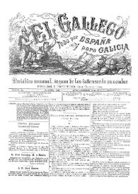 Portada:El Gallego. Periódico semanal órgano de los intereses de su nombre. Núm. 16, 10 de  agosto  1879