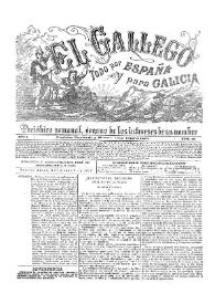 Portada:El Gallego. Periódico semanal órgano de los intereses de su nombre. Núm. 29,  9 de noviembre de 1879