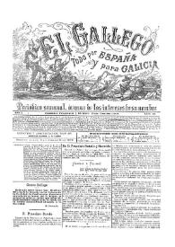 Portada:El Gallego. Periódico semanal órgano de los intereses de su nombre. Núm. 32, 30 de noviembre de 1879