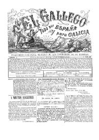 Portada:El Gallego. Periódico semanal órgano de los intereses de su nombre. Núm. 49, 28 de marzo de 1880