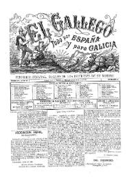 Portada:El Gallego. Periódico semanal órgano de los intereses de su nombre. Núm. 4, 23 de mayo 1880