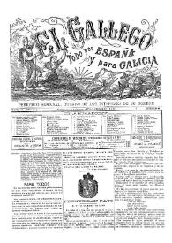 Portada:El Gallego. Periódico semanal órgano de los intereses de su nombre. Núm. 6,  6 de junio de 1880